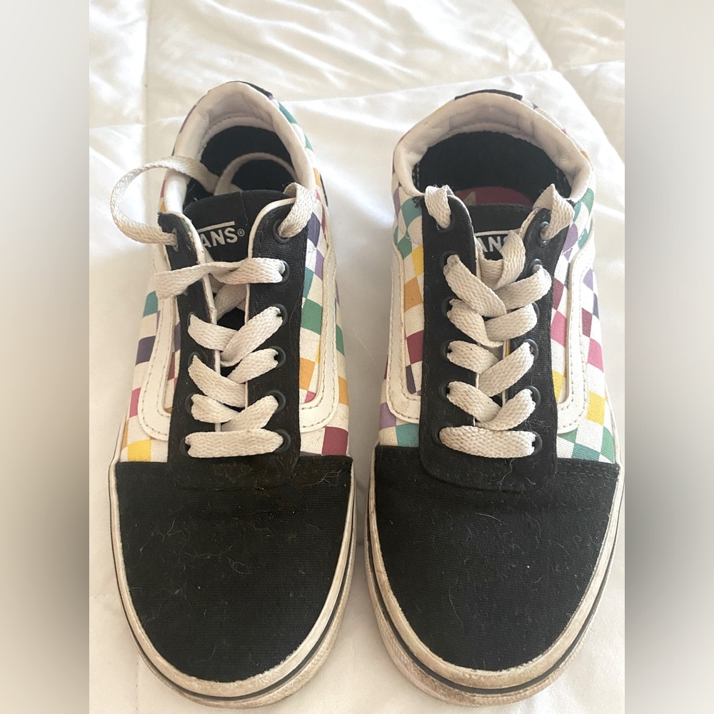 Rainbow Checkered Van’s. Kid Size 1.